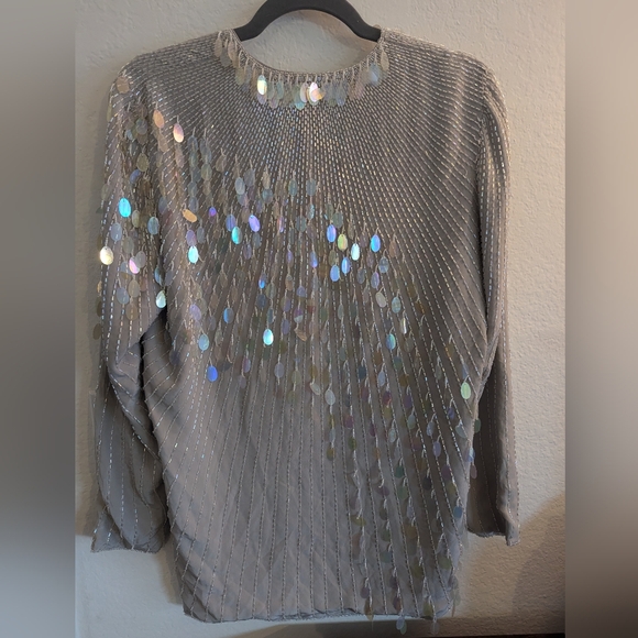 Vintage Silver Beaded Jacket - Picture 5 of 12